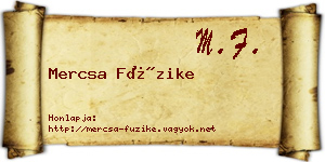 Mercsa Füzike névjegykártya